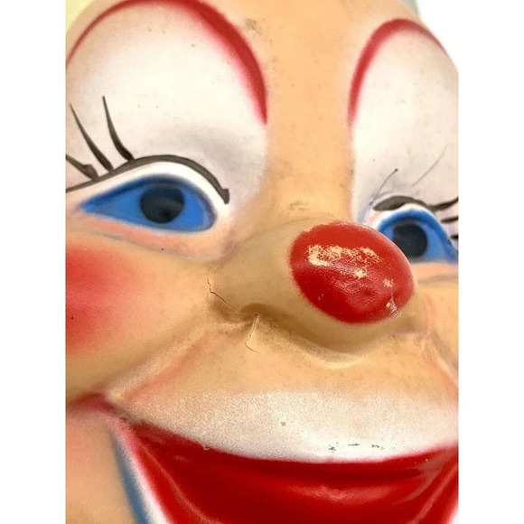 Vintage Hard Faced Clown Jester Large Plush Stuffed Animal 1950’s 1960’s - Picture 4 of 12